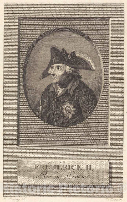 Art Print : Nicolas Delaunay After Johann Ramberg, Frederick The Great, King of Prussia - Vintage Wall Art