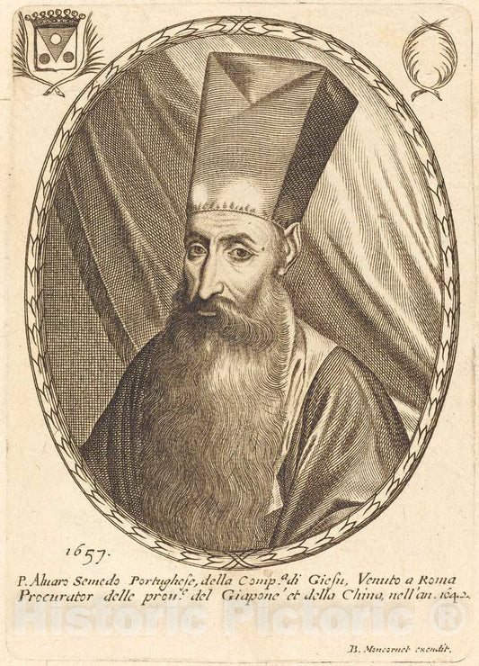 Art Print : Balthasar Moncornet, Aluaso Semedo, 1657 - Vintage Wall Art