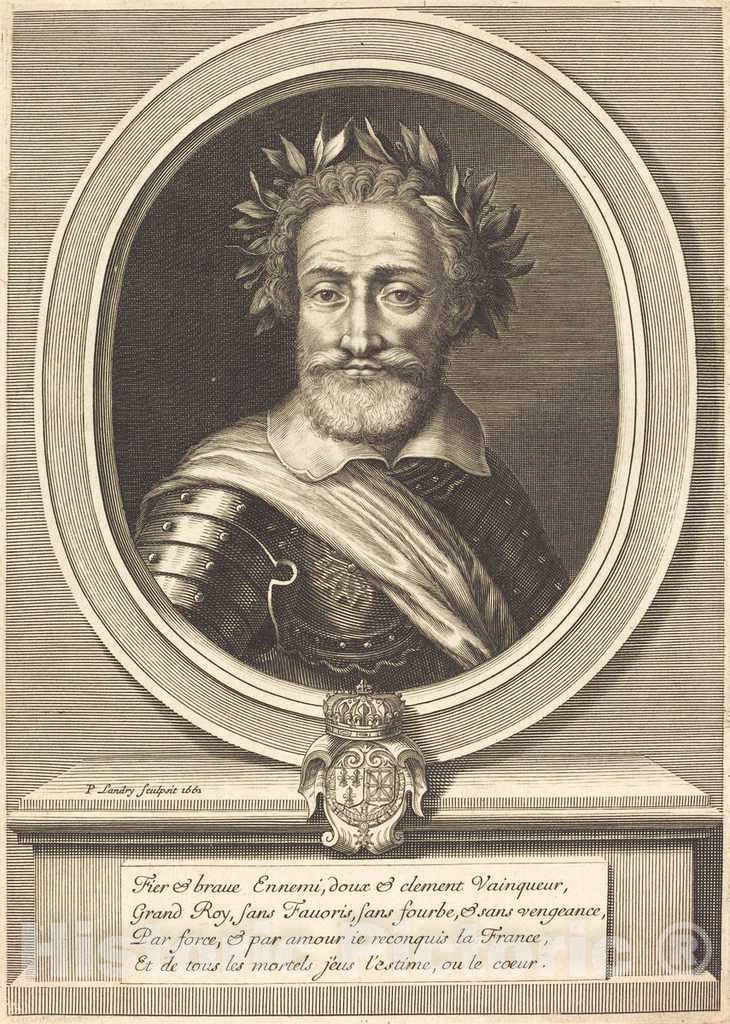 Art Print : Landry, Henri IV, King of France, 1662 - Vintage Wall Art