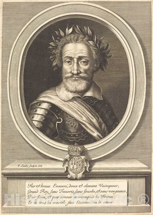 Art Print : Landry, Henri IV, King of France, 1662 - Vintage Wall Art