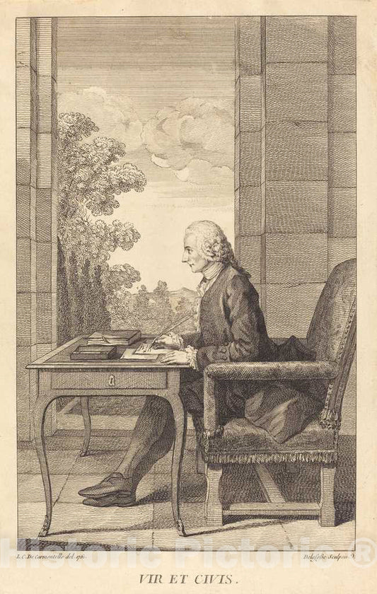Art Print : Delafosse After Carmontelle, M. Lambert, c. 1761 - Vintage Wall Art