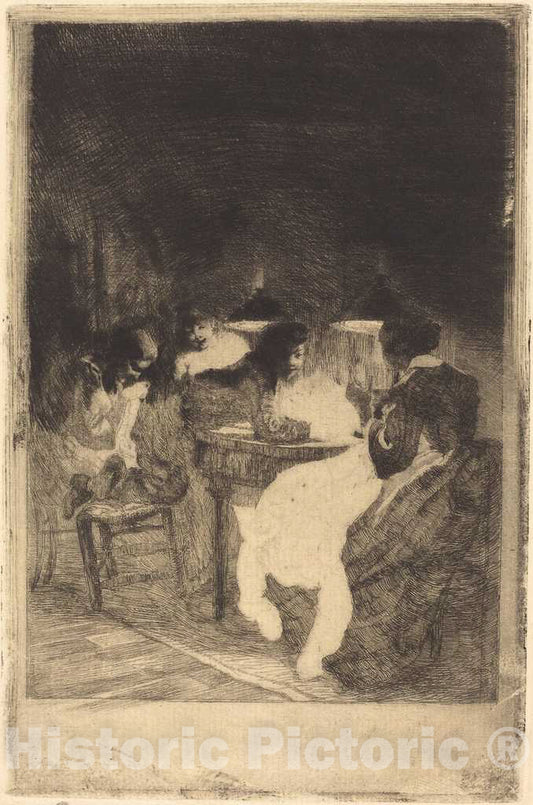 Art Print : Albert Besnard, The Childhood of Pierre ClÃ©menceau (L'Enfance de Pierre ClÃ©menceau), 1885 - Vintage Wall Art