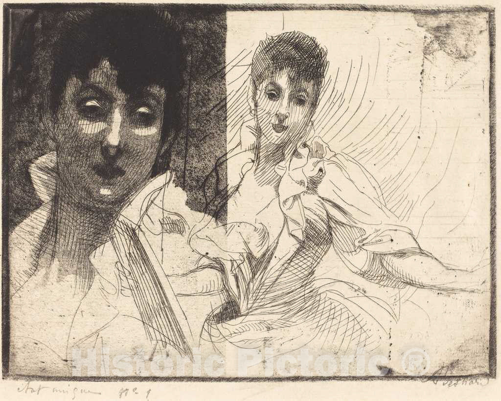 Art Print : Albert Besnard, Madeleine Lemaire, 1900 - Vintage Wall Art