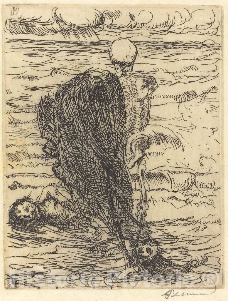 Art Print : Albert Besnard, Cast of a Net (Le Coup de Filet), 1900 - Vintage Wall Art