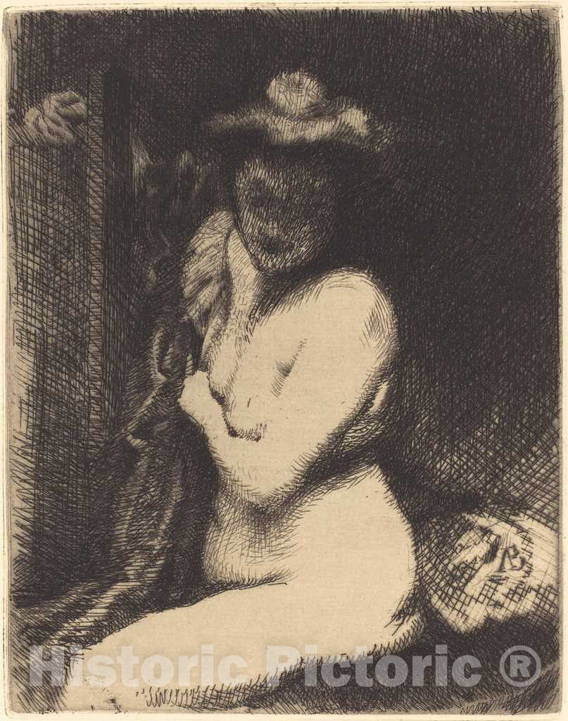 Art Print : Albert Besnard, Woman at Her Toilette (La Toilette), 1905 - Vintage Wall Art