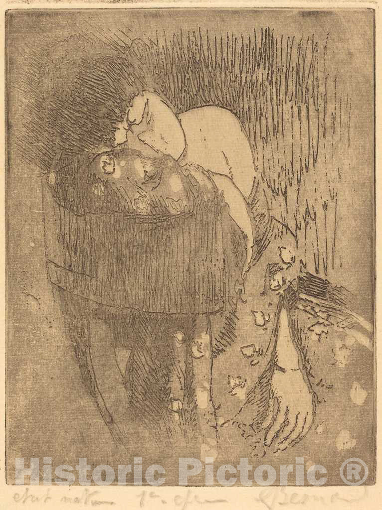Art Print : Albert Besnard, Sorrow (Chagrin), 1919 - Vintage Wall Art