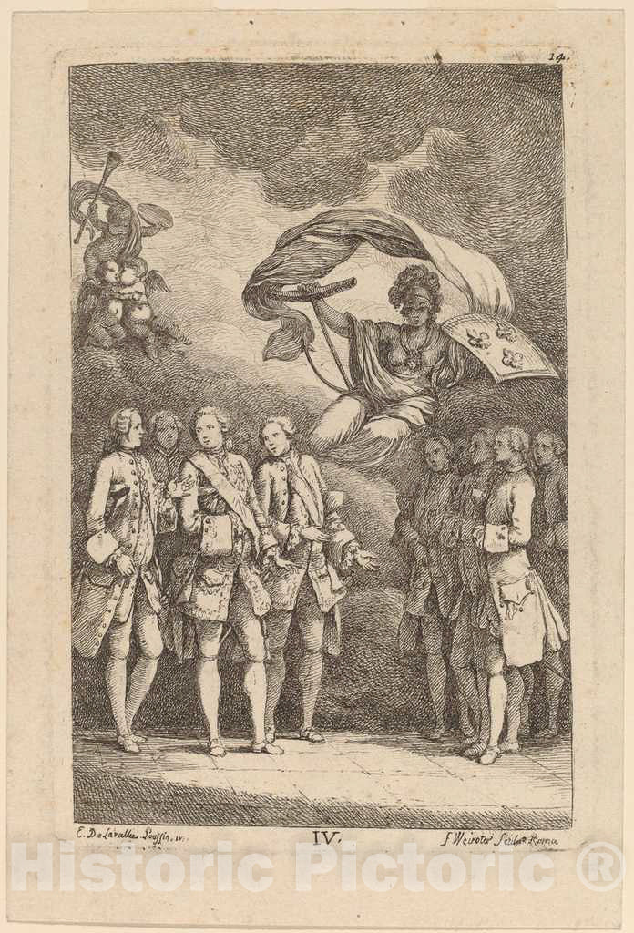 Art Print : Weirotter After Poussin, Nella Venuta in Roma: pl. 4, 1764 - Vintage Wall Art