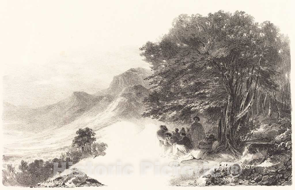 Art Print : Nicolas-Toussaint Charlet, Paysans se reposant Dans la Campagne (Peasants Resting in The Countryside), 1831 - Vintage Wall Art