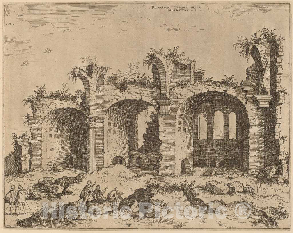 Art Print : Hieronymus Cock, The Basilica of Constantine, 1550 - Vintage Wall Art