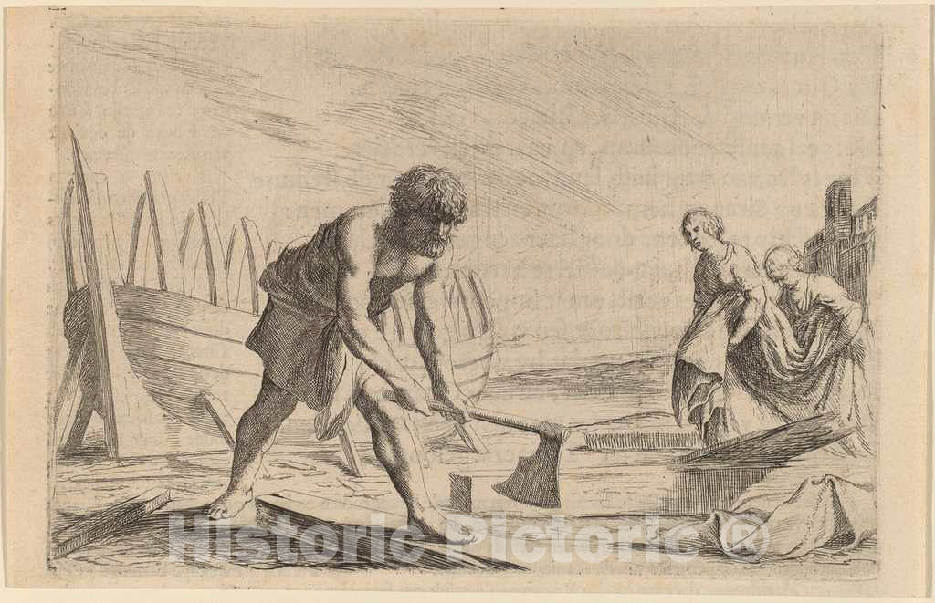 Art Print : Willem Basse, Ulysses on The Island of The Goddess Calypso, 1634 - Vintage Wall Art