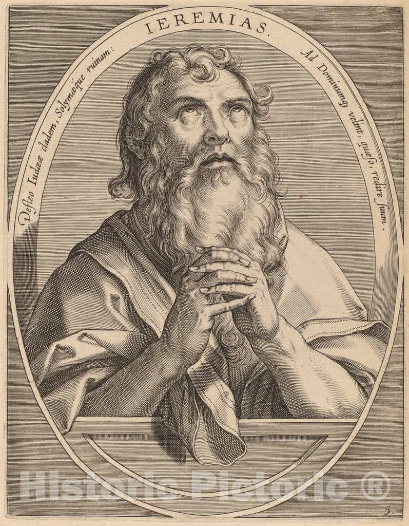 Art Print : Galle After Jan Van der Straet, Jeremiah, 1613 - Vintage Wall Art