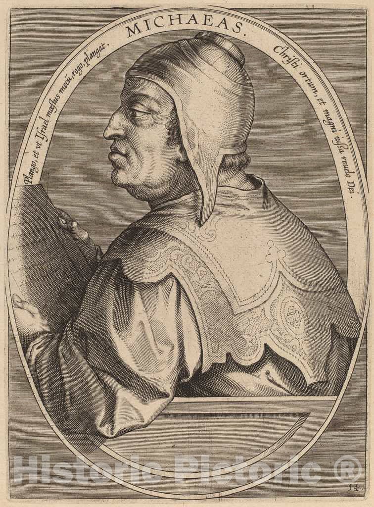 Art Print : Galle After Jan Van der Straet, Michaeas, 1613 - Vintage Wall Art