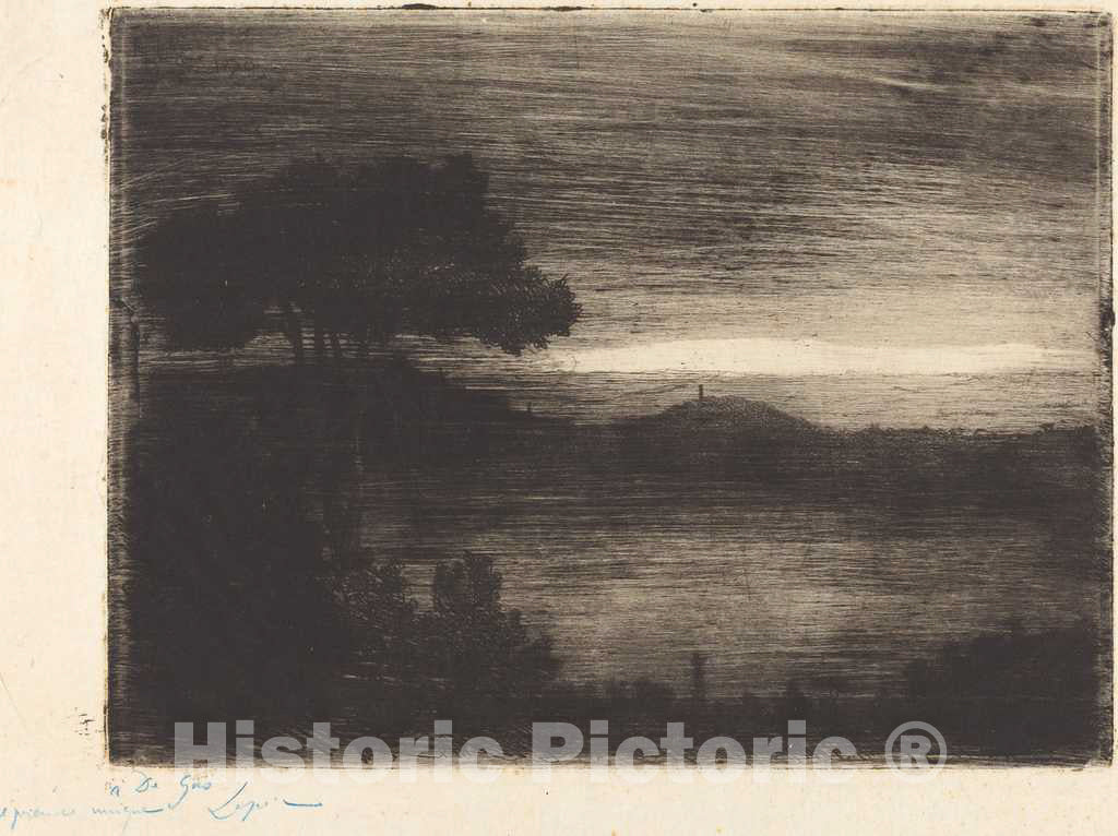 Art Print : Vicomte Ludovic NapolÃ©on Lepic, Lake Nemi, 1870 - Vintage Wall Art