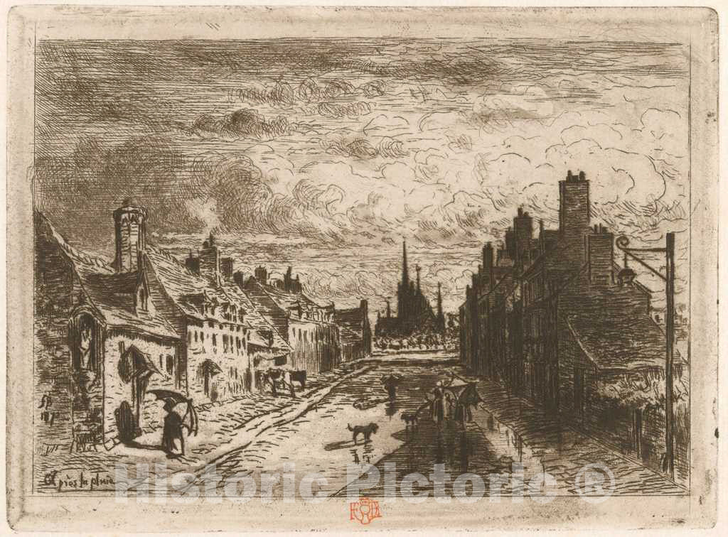 Art Print : FÃ©lix-Hilaire Buhot, AprÃ¨s la pluie (After The Rain), 1873 or 1874 (reworked 1877) - Vintage Wall Art
