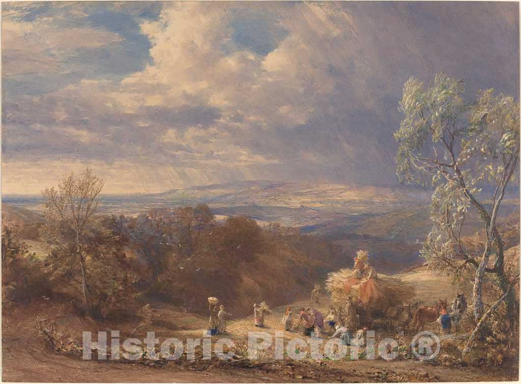 Art Print : Samuel Palmer, Harvesting, c. 1851 - Vintage Wall Art