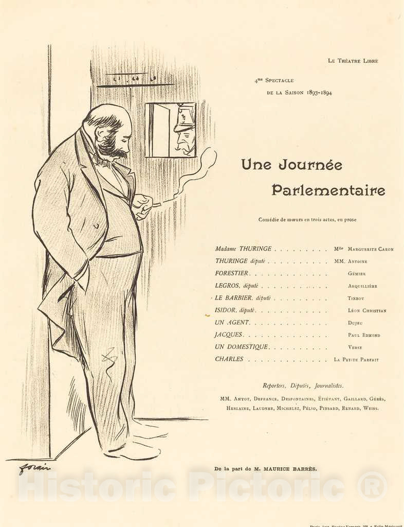 Art Print : Louis Forain, Une JournÃ©e parlementaire, 1894 - Vintage Wall Art