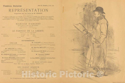Art Print : Henri de Toulouse-Lautrec, Mariage d'argent; Le Fardeau de la libertÃ©; Un Client sÃ©rieux [Recto], 1897 - Vintage Wall Art