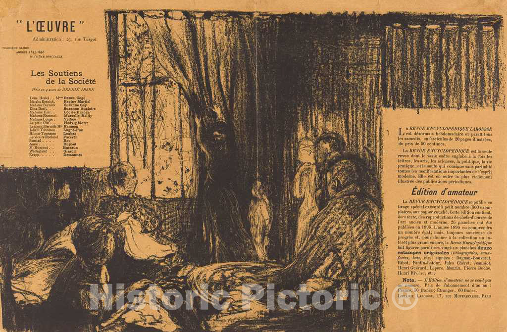 Art Print : Edouard Vuillard, Les Soutiens de la sociÃ©tÃ©, 1896 - Vintage Wall Art