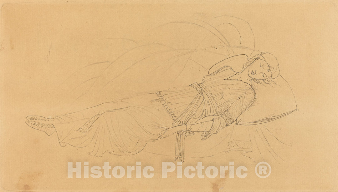 Art Print : Sir Edward Coley Burne-Jones, La Belle au Bois dormant, 1894 - Vintage Wall Art