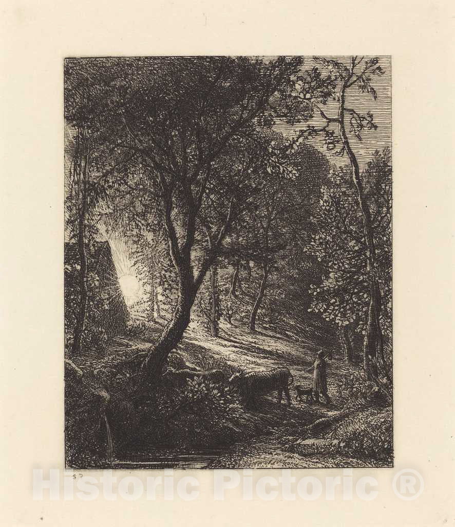 Art Print : Samuel Palmer, The Herdsman's Cottage, 1850 - Vintage Wall Art