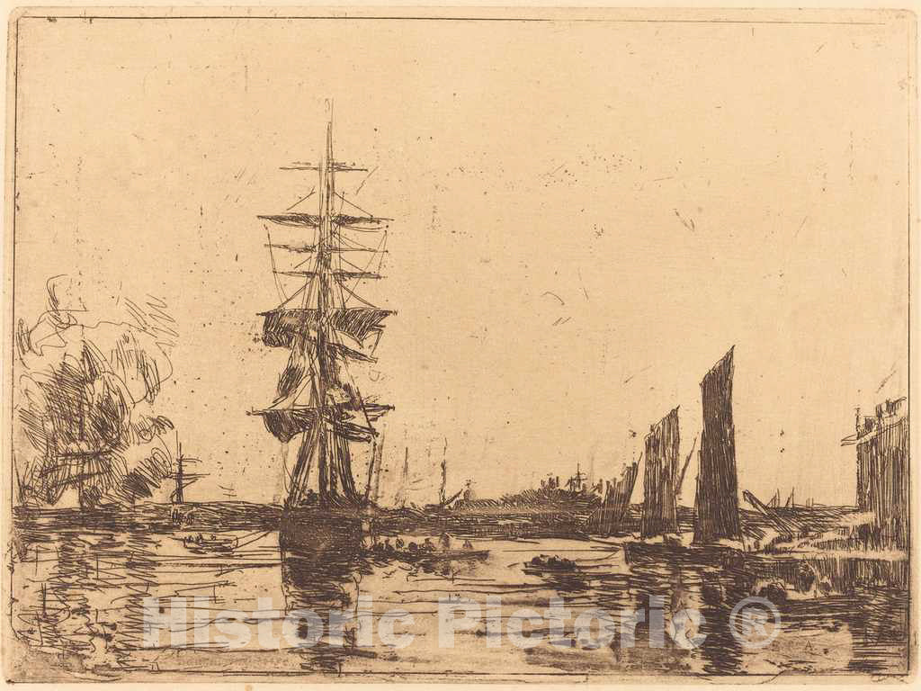 Art Print : EugÃ¨ne Boudin, Marine View - Vintage Wall Art