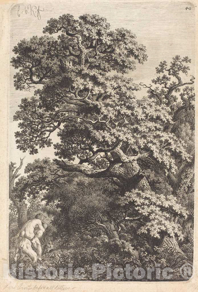 Art Print : Carl Wilhelm Kolbe, Satyr and Nymph in a Swamp, 1790s - Vintage Wall Art
