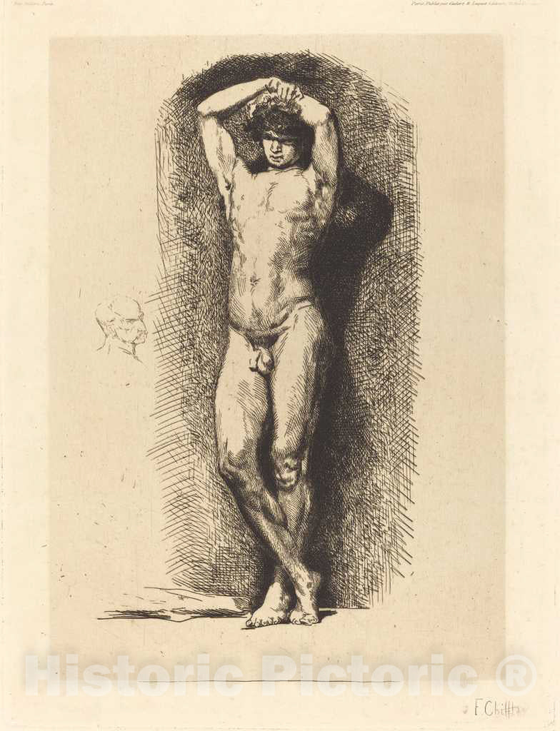 Art Print : FranÃ§ois-Nicolas Chifflart, Male Academy, 1865 - Vintage Wall Art