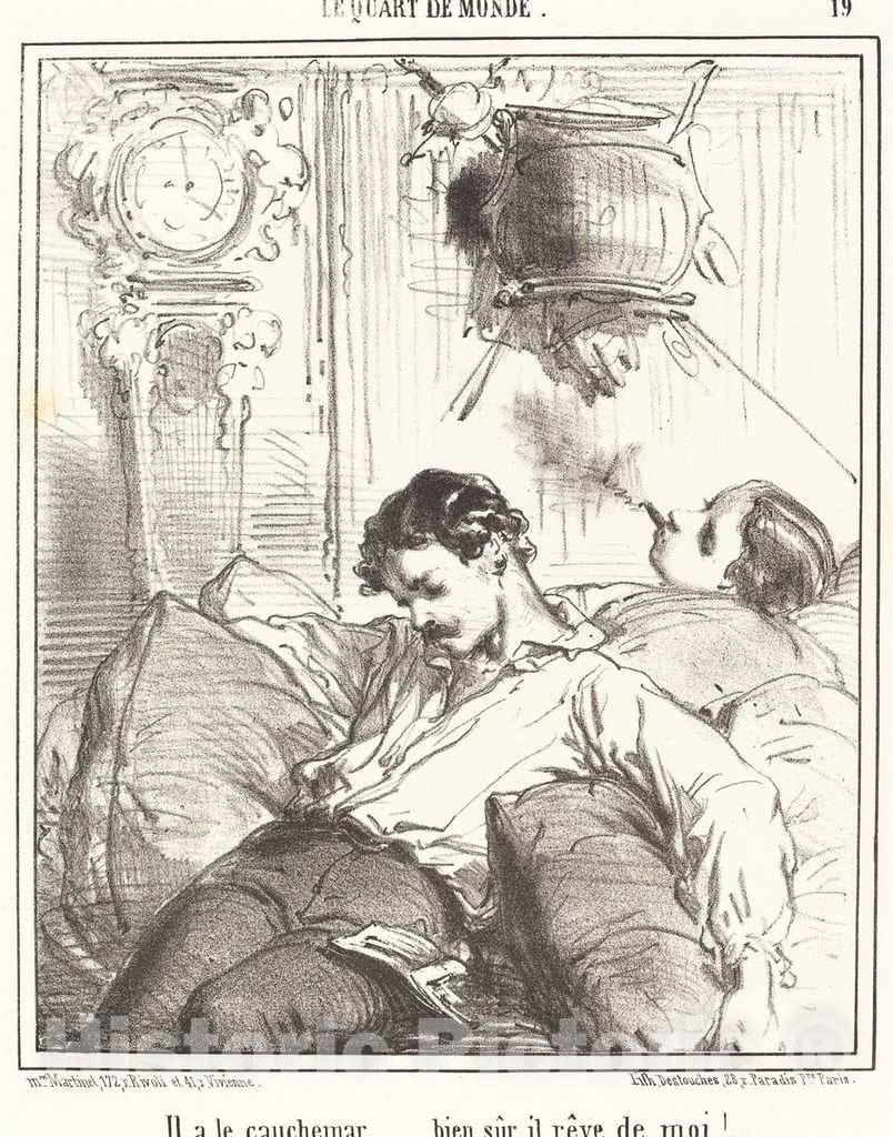 Art Print : Edouard de Beaumont, Il a le cauchemar - Vintage Wall Art