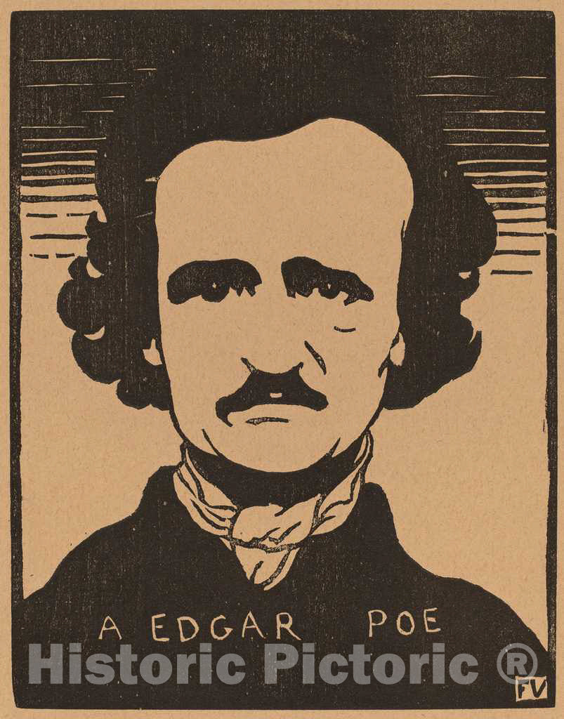Art Print : FÃ©lix Vallotton, A Edgar Poe, 1894 - Vintage Wall Art