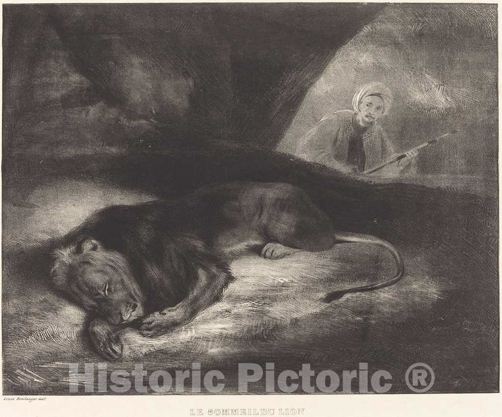 Art Print : Louis-Candide Boulanger, Le Sommeil du Lion - Vintage Wall Art