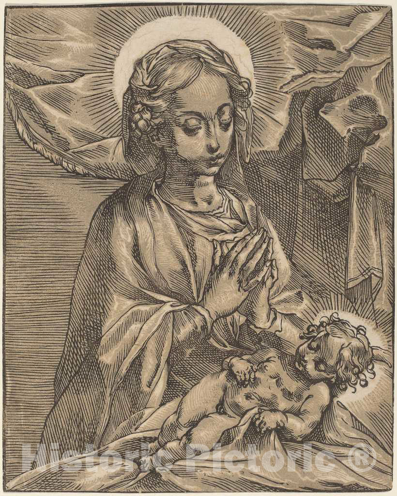 Art Print : Andreani After Vanni, Madonna and Child, c.1591 - Vintage Wall Art