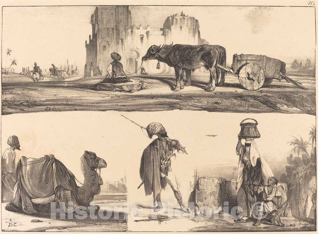 Art Print : Alexandre-Gabriel Decamps, Oriental Vignettes, c. 1829 - Vintage Wall Art