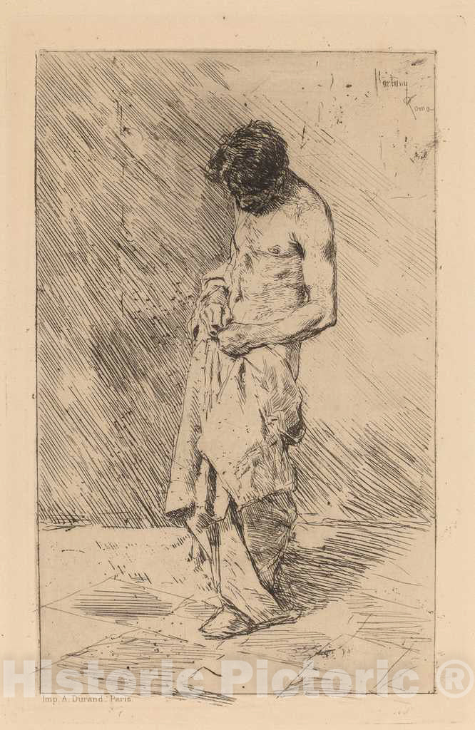 Art Print : Mariano Fortuny y CarbÃ³, Un Pouilleux (Flea Seeker) - Vintage Wall Art