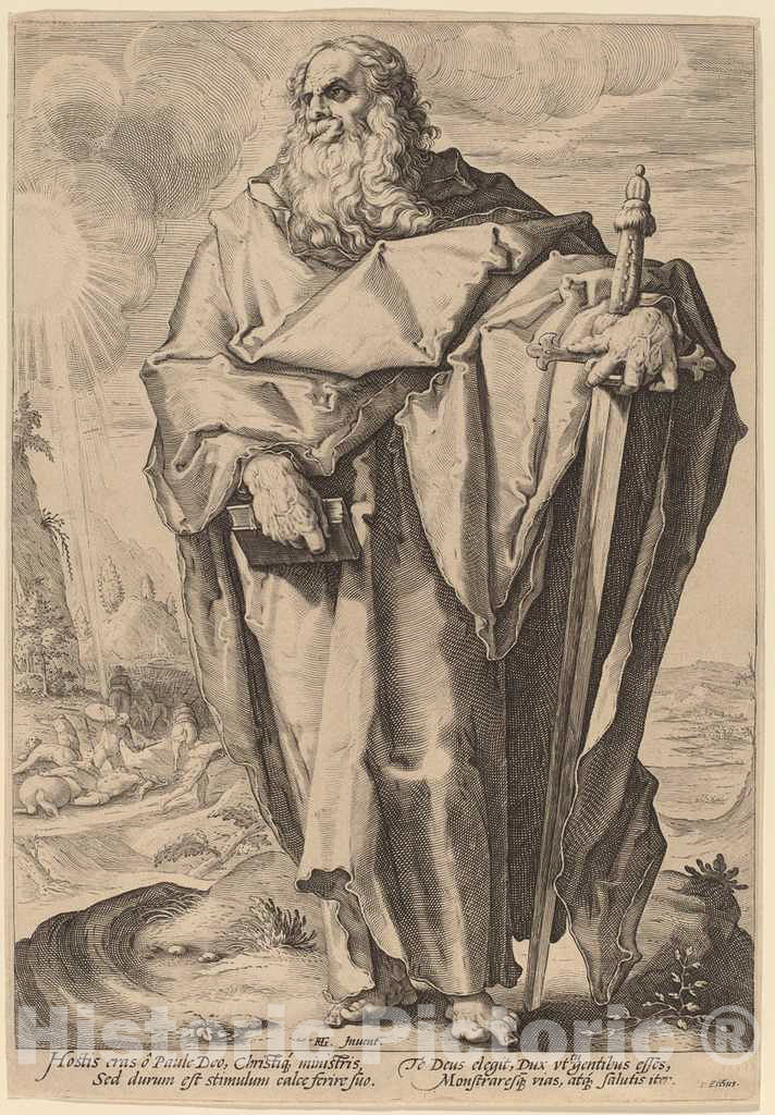 Art Print : Gheyn II, After Goltzius, Saint Paul, 1589 - Vintage Wall Art