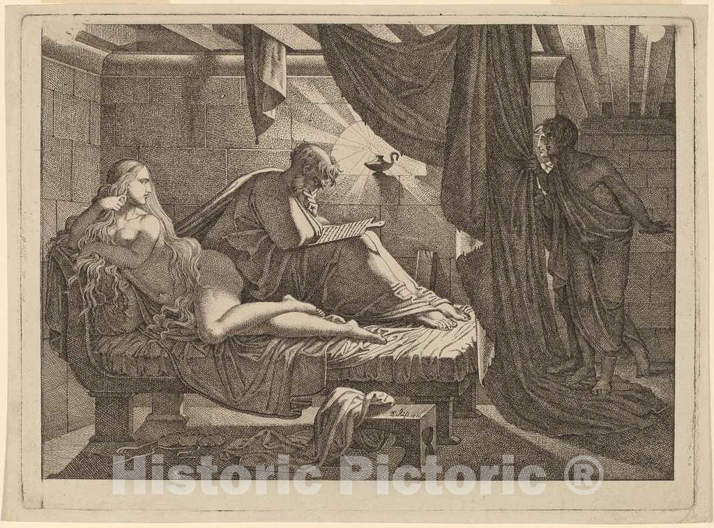 Art Print : Carl Russ, Xenocrates and Phryne, 1811 - Vintage Wall Art