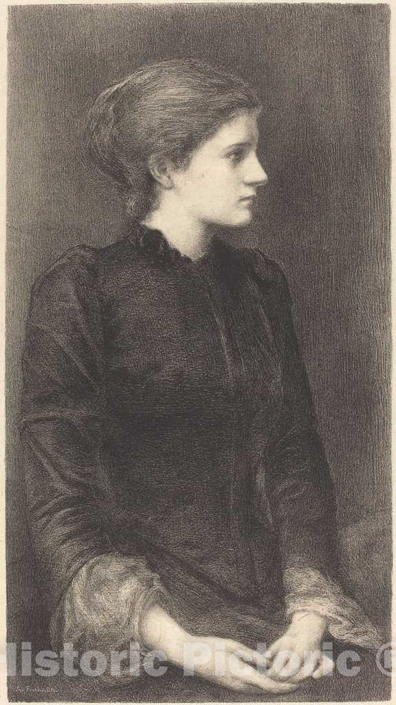 Art Print : Fuchs After Burne-Jones, Mrs. Bonham, c. 1902 - Vintage Wall Art