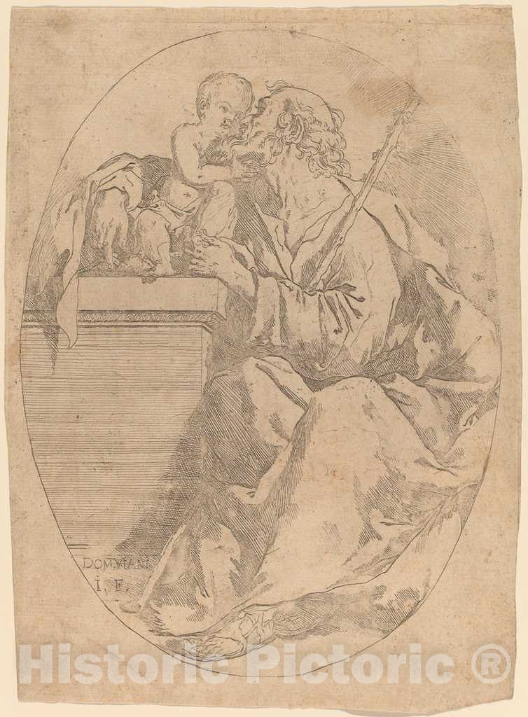 Art Print : Domenico Maria Viani, Saint Joseph and The Christ Child, 1690s - Vintage Wall Art