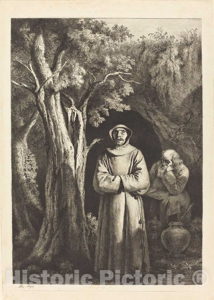 Art Print : De Boissieu After Francisco de ZurbarÃ¡n, Desert Monks, 1797 - Vintage Wall Art