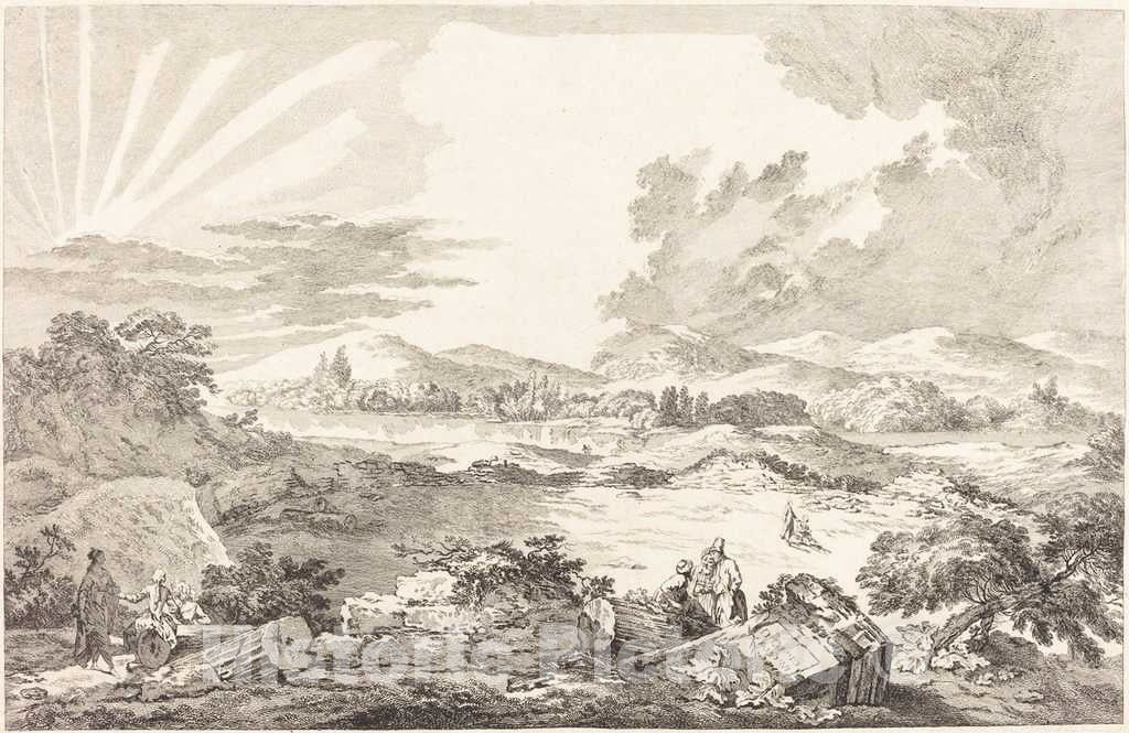 Art Print : Jacques LeBas After Julien Le Roy, The Dromos, Athens, 1758 - Vintage Wall Art