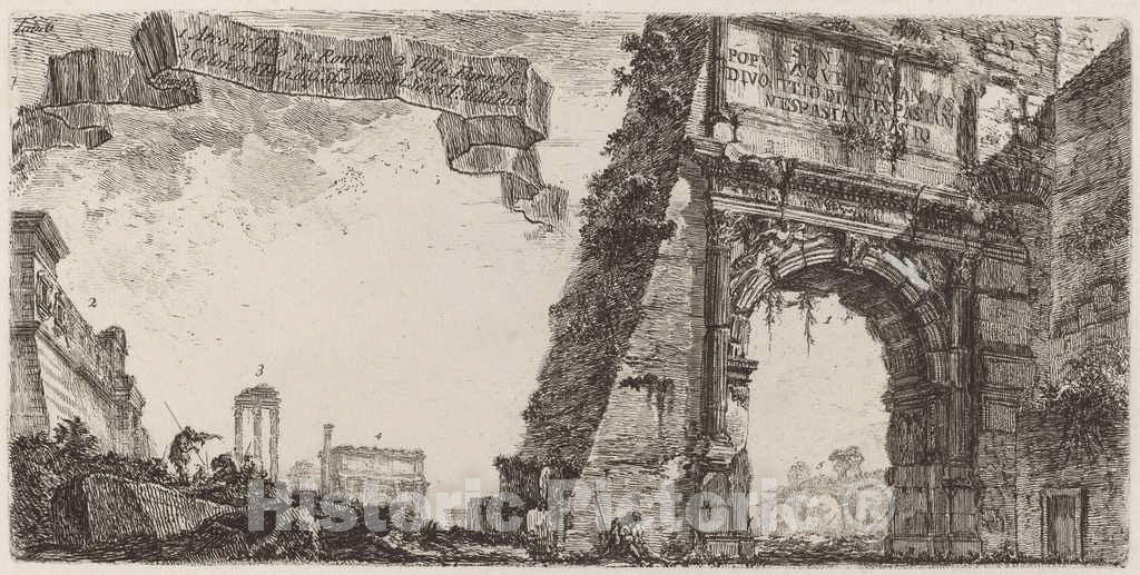 Art Print : Giovanni Battista Piranesi, Arco di Tito, 1748 - Vintage Wall Art
