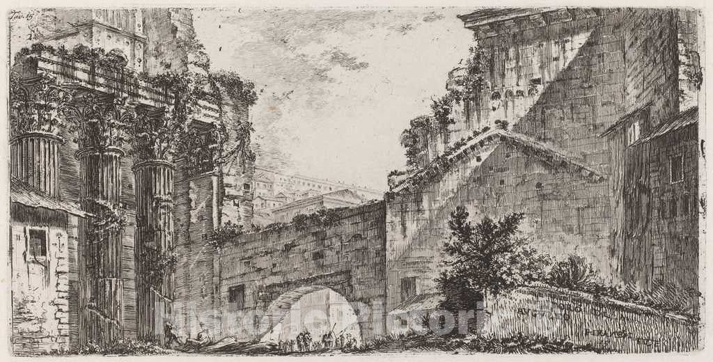 Art Print : Giovanni Battista Piranesi, for di Augusto, 1748 - Vintage Wall Art