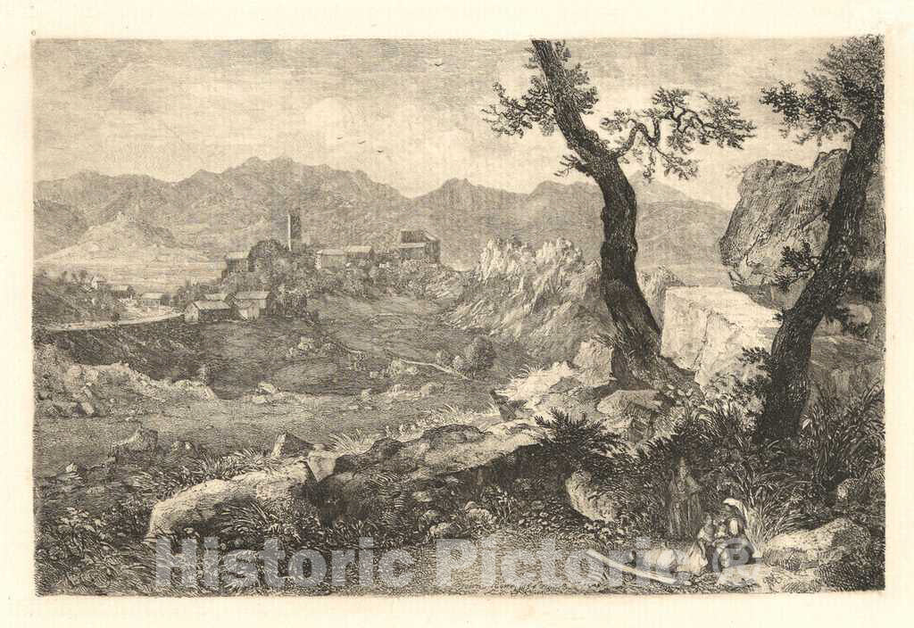 Art Print : George Loring Brown, A View Near Rome, 1854 - Vintage Wall Art