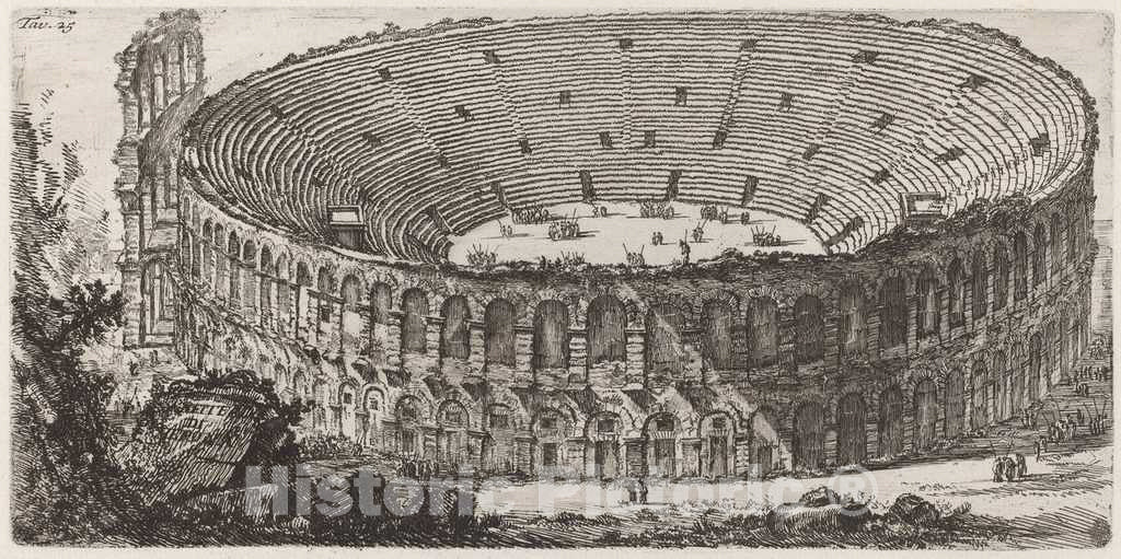 Art Print : Giovanni Battista Piranesi, Anfiteatro di Verona, 1748 - Vintage Wall Art
