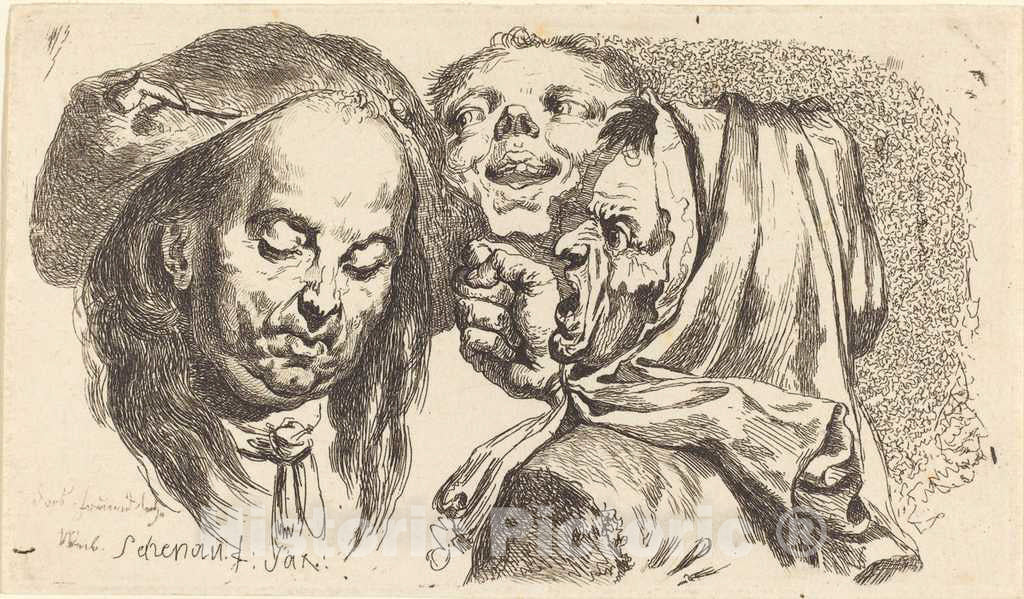 Art Print : Johann Eleazar Schenau, Old Woman Scolding a Man, 1765 - Vintage Wall Art