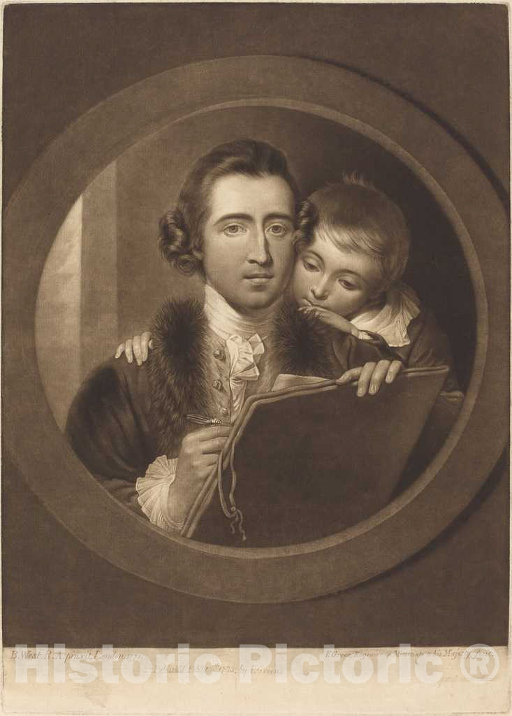 Art Print : Green After Benjamin West, Benjamin West, Esqr R.A. and His Son RI West, 1773 - Vintage Wall Art
