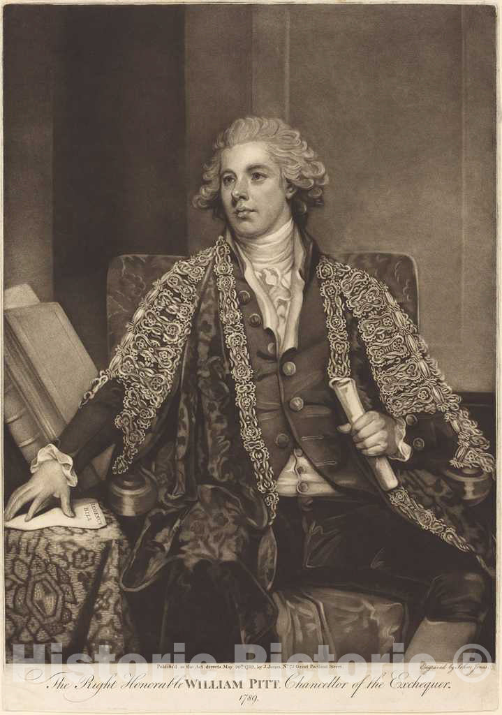 Art Print : Jones After Romney, William Pitt, 1789 - Vintage Wall Art