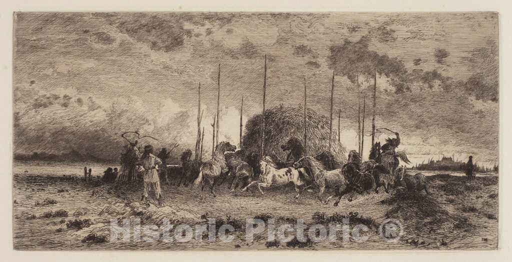 Art Print : Peter Moran, Harvest at San Juan, New Mexico, c. 1883 - Vintage Wall Art