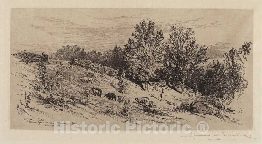 Art Print : Smillie, A Fallow Field, 1883 - Vintage Wall Art