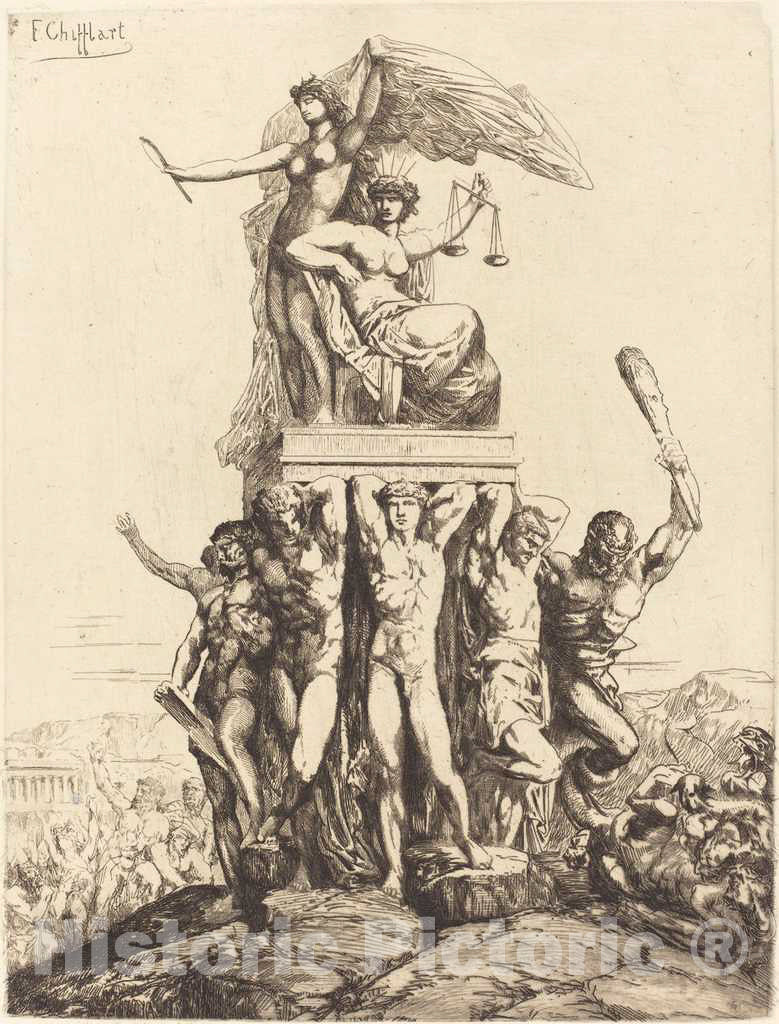 Art Print : FranÃ§ois-Nicolas Chifflart, The Triumph of Justice and Truth, 1865 - Vintage Wall Art