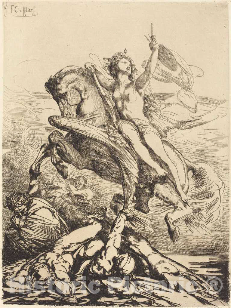 Art Print : FranÃ§ois-Nicolas Chifflart, Genius of The Arts, 1865 - Vintage Wall Art